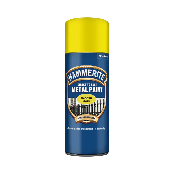 Hammerite Metal Paint Aerosol Smooth Yellow 400ml